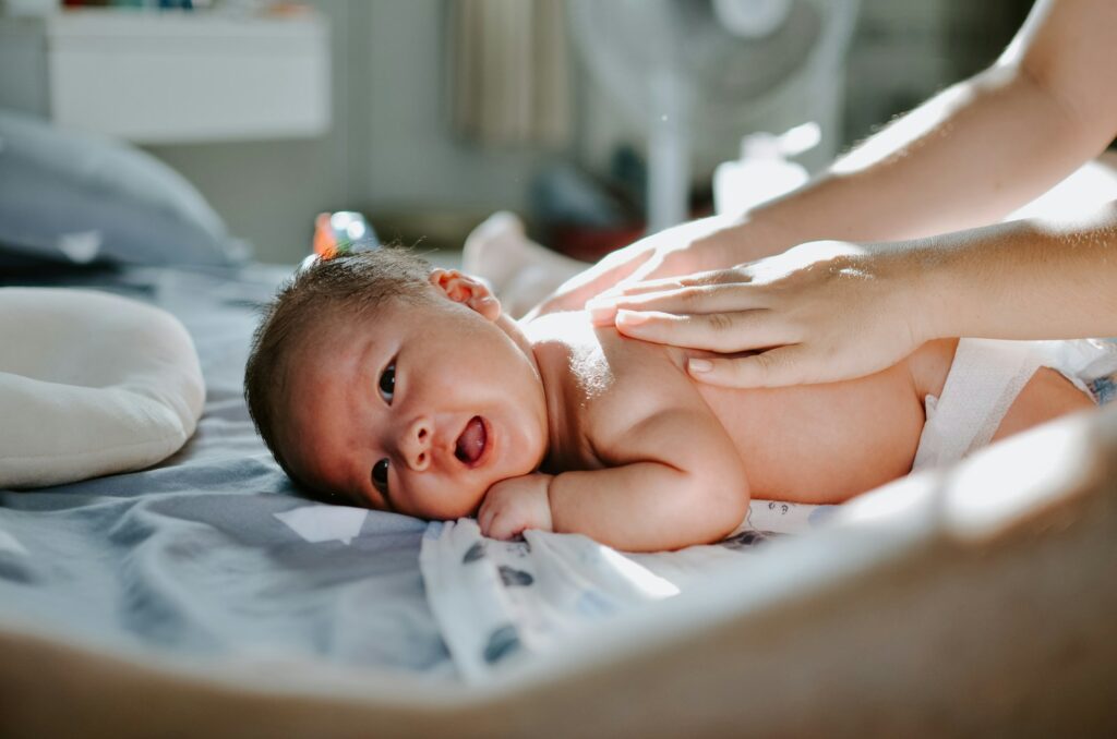 baby massage budding moms